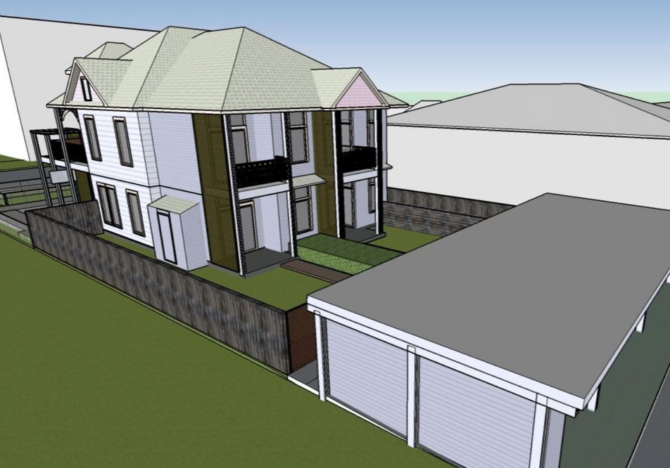 Rear Exterior / Covered Parking and Storage